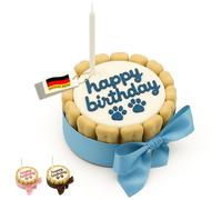PetLove Gâteau pour chien Happy Birthday • Gâteau d'anniversaire pour chien • Cadeau pour chien • Gâteau d'anniversaire pour chien - Bleu