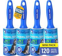 PetLovers Lot de 4 Mini Rouleaux Anti-Peluches pour Voyage - Éliminateurs de Peluches de Petite Taille pour Un Transport Facile, idéal pour Les Poils d'animaux et Le ramassage des débris