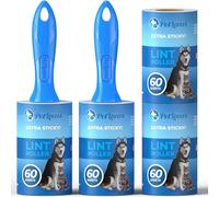 PetLovers Lot de 4 Rouleaux Anti-Peluches Extra Collants pour l'épilation des Animaux de Compagnie pour enlever Les Peluches de Chiens et de Chats (2 Rouleaux- 2 recharges)