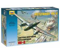 Petlyakov PE-2 Soviet Dive Bomber Plastique Kit 1:48 Model Zvezda