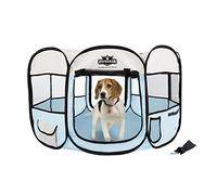 Petmaker Parc de Jeu Pop-up pour Animaux de Compagnie - Niche intérieure et extérieure avec Sac de Transport - Enclos Portable pour Chiens et Petits Animaux (Bleu)