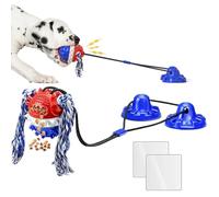Petmarket Jouets interactifs pour chiens pour mâcheurs agressifs, jouet à double ventouse indestructible, puzzle distribuant de la nourriture pour tous les chiens