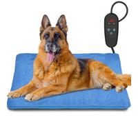 petnf Tapis Chauffant pour Chien et Chat 60 x 90 cm - Réglage 6 Températures, Minuterie 24h, Arrêt Automatique, Câble Anti-Morsure - Bleu