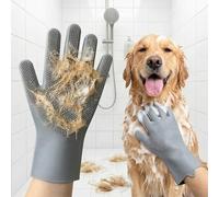 PetNova Gants de lavage pour chien pour l'épilation : enlevez 90 % des poils morts en un seul bain - Gants de toilettage en silicone efficaces pour enlever les poils longs et courts du chien - Gardez