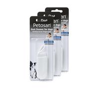 Petosan Lot de 3 chiffons de nettoyage bucco-dentaire en microfibre pour chiens et chats, aide à prévenir la plaque dentaire et les bactéries