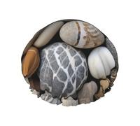 Petoskey Couvre-cheveux de bain réutilisable double couche imperméable pour femme Motif pierre