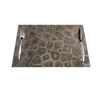 Petoskey Lot de 4 sets de table tissés antidérapants en PVC avec impression de pierres, isolation thermique, lavables pour cuisine, salle à manger, faciles à nettoyer, 45 x 30 cm