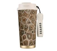Petoskey Tasse à café isotherme en acier inoxydable 316 Motif pierre Garde au chaud et au froid