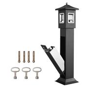 petour 120 cm - Support de poubelle au sol pour l'extérieur - Poubelle commerciale en acier inoxydable - Poubelle de cuisine verticale avec 4 entrées - Poubelle étanche avec seau intérieur en acier