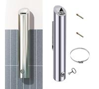 petour Poubelle verticale de 48 cm en acier inoxydable, montage mural, avec clé, 1,8 l, pour hôtels, cafés, bureaux, restaurants, bars, 8 x 8 x 48 cm (cylindrique)