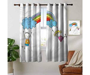 Petpany Rideaux occultants pour chambre à coucher Motif arc-en-ciel