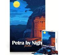 Petra by Night,Jordanie Puzzle Adulte 1000 pièces Jeu de mémoire et de Pleine Conscience Loisirs Bords Nets Cadeau créatif (50x75cm)