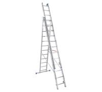 PETRA Echelle professionnelle transformable en aluminium 3 plans 12 marches