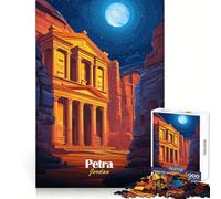 Petra, Jordanie, Vue Nocturne Puzzle Adulte 1000 pièces Casse-tête Relaxant Motif à Assembler Cadeau de Noël (38x52cm)