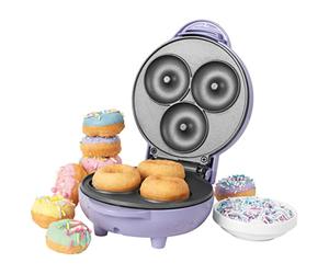 Petra Machine à Mini Beignets Électrique, Appareil à Doughnuts 550W, Plaque Antiadhésive, Facile à Nettoyer, Design Violet Pastel, Idéal pour Petits-Déjeuners Gourmands, Beignets Maison Faciles