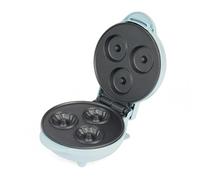Petra Mini Donut machine - 3 petits Donuts, plaque antiadhésive de 12,5cm, design rétro, préchauffage de 2 minutes, nettoyage facile, Fête Machine à collations, 550W, bleu pastel