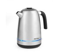 Petra PT5557VDE Bouilloire 1.7L Lumie - sans BPA, lumière LED, base pivotante 360 °, indicateur de niveau d'eau, filtre anticalcaire, capteur d'ébullition à sec, arrêt automatique, 2200W
