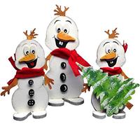 Petra S Bricolage d'affichage des Ensembles 3 x Kit de Bricolage pour Bonhomme de Neige Snowy 3 en 2 Tailles, Bois, Bois Couleurs, 25 x 18 x 5 cm