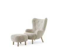 Petra VB3 Fauteuil en Peau de Mouton Clair de Lune/chêne Huilé In TD1 Bouffée