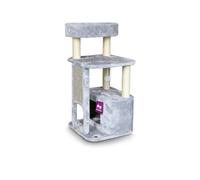 PETREBELS-Arbre à chat avec panier et griffoir coloris gris Little Rock Petrebels - 99 cm