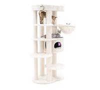 Petrebels Arbre à chat design Isabella pour grands chats Crème 170 cm | Extrêmement stable, troncs de 9 et Ø 12 cm d'épaisseur, arbre à chat XXL idéal pour Maine Coon, avec hamac