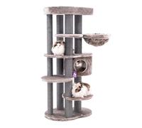 Petrebels Arbre à chat design pour grands chats Isabella 170 cm cappuccino | Extrêmement stable, troncs de 9 et Ø 12 cm d'épaisseur, arbre à chat XXL idéal pour Maine Coon, avec hamac