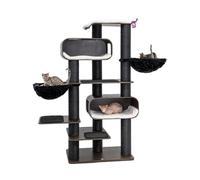 Petrebels Arbre à chat en bois Virgo 196 cm design XXL pour grands chats, aspect noir/marron