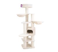 Petrebels Arbre à chat Jane 175 cm, facile à grimper, de qualité supérieure, avec troncs de 12 cm de diamètre, idéal pour les chats seniors, couleur beige/crème