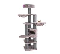 Petrebels Arbre à chat Jane 175 cm, facile à grimper, de qualité supérieure, avec troncs de 12 cm de diamètre, idéal pour les chats seniors, couleur cappuccino