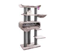 Petrebels Arbre à chat Maine Coon XXL, Route 180 cm de haut, design d'arbre à chat pour grands chats, avec troncs de sisal naturel Ø 12 cm et Ø 15 cm, couleur cappuccino