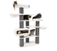 Petrebels Arbre à chat XXL Bengal 199 cm de haut Design Maine Coon Arbre à chat pour grands chats, couleur blanc cassé