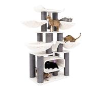Petrebels Arbre à chat XXL Skyline 186 cm Maine Coon Arbre à chat pour grands chats, couleur blanc cassé