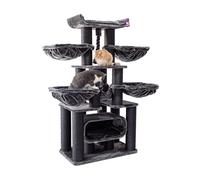 Petrebels Arbre à chat XXL Skyline 186 cm Maine Coon Arbre à chat pour grands chats, couleur noir