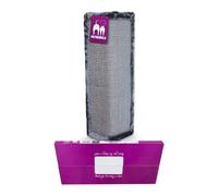 Petrebels Griffoir pour Chat, 57 cm, avec Tapis à gratter et Peluche de qualité supérieure, dans Une boîte Cadeau, Couleur Gris