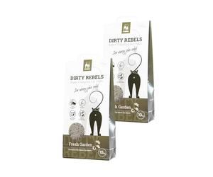 Petrebels Lot de 2 litières pour chat Dirty Rebels - 2 x 10 l - Parfum Fresh Garden - 100 % naturel