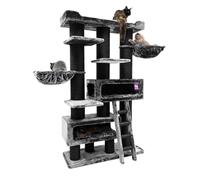 Petrebels Maine Coon Arbre à chat XXL de 2 mètres de haut, arbre à chat pour grands chats, extra stable pour plusieurs chats, 2 hamacs, 2 grottes pour chat, Sibérie 200, arbre d'escalade épais de 20