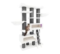 Petrebels Maine Coon Arbre à Chat XXL, Siberian 200 cm de Haut, Meuble à gratter Design de qualité supérieure pour Grands Chats, Couleur Off White