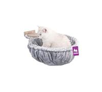 Petrebels Mur d'escalade, surface de couchage ronde Ø 48 cm pour montage mural, arbre à chat mural, bois, couleur chêne gris vieilli