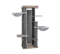 Petrebels Orion Arbre à chat en bois Design XXL pour grands chats Aspect chêne vieilli 189 cm