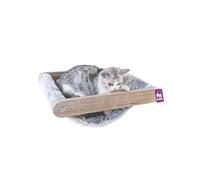 Petrebels Paroi d'escalade, hamac pour chat Lazy 50 cm, arbre à chat mural, lit pour chat, montage mural, bois couleur chêne vieilli gris