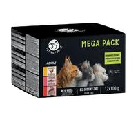 PetRepublic nourriture humide pour chats morceaux en sauce délicate MIX 3 saveurs 12x100g