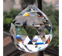 Petrichor Cristal Clair Boule pendante pour la Bonne Chance et la prospérité - décoration intérieure et Cadeau (60 mm, 5 x 5 x 6 cm)