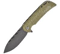 Petrified Fish PFB05 Tunny Black Stonewashed 14C28N Green Micarta PFB05GRMDW