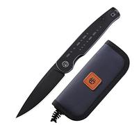 Petrified fish PFE07 Morse Couteau Pliant, 3 inch 154CM lame en acier, 3 OZ G10 Poignée Poche EDC Couteau Pliant (Black Black STonewashed)