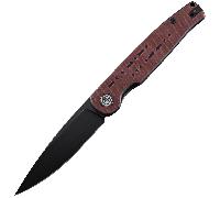Petrified Fish PFE07 Morse Noir Stonewashed 154CM Rouge avec G10 Noir PFE07RDW