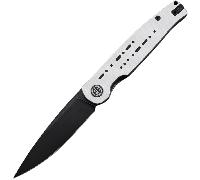 Petrified Fish PFE07Morse Black Stonewashed 154CM Blanc avec G10 Noir PFE07WDW