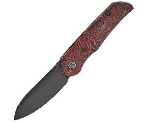 Petrified Fish PFE16El Camino Black Stonewashed N690 Red Gmascus G10 PFE16RDMDW