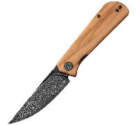 Petrified Fish PFP07 Viking Damascus olive Wood PFP07OWODDM