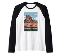 Petrified Forest National Park Vintage Camping Hommes Femmes Manche Raglan
