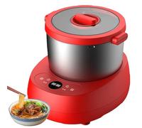 Pétrin à spirale électrique automatique compact, 5 L, en acier inoxydable, pour la préparation de pâtes à pizza et autres préparations pâtissières maison (rouge).